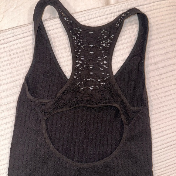 intimately free people/ fp black racer back tank with open back detail size xs - Picture 2 of 5